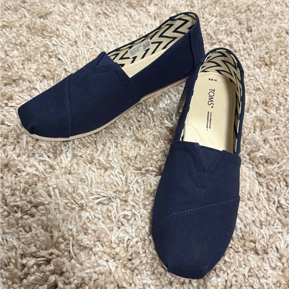 TOMS Classic Navy Blue Slip-Ons - Picture 2 of 5